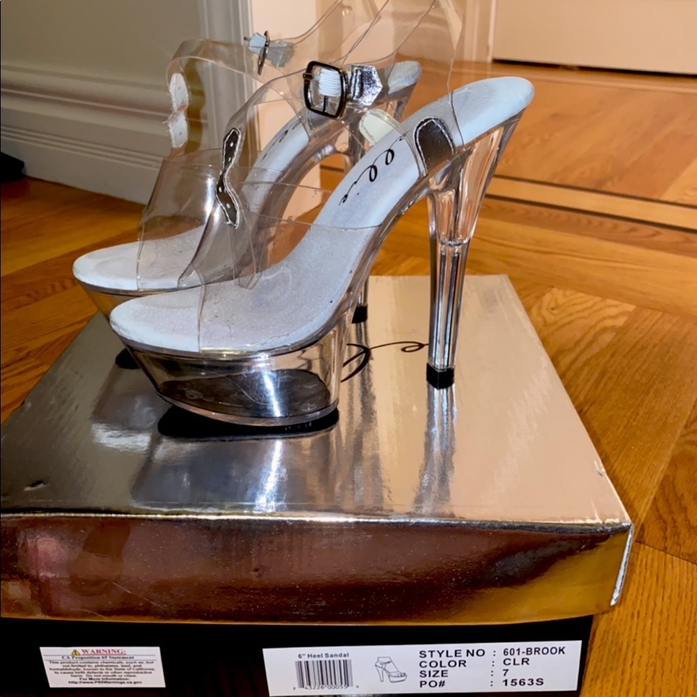 Clear platform sandals